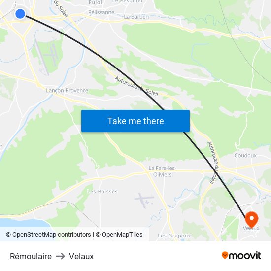 Rémoulaire to Velaux map
