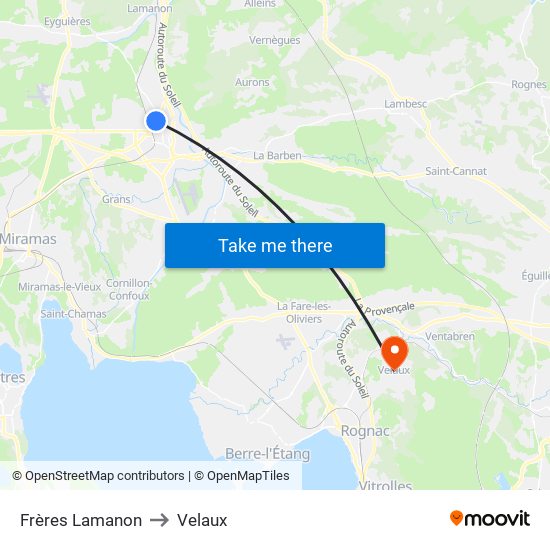 Frères Lamanon to Velaux map
