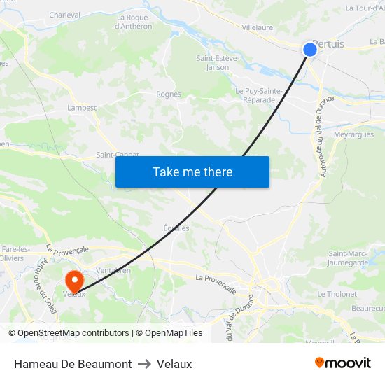 Hameau De Beaumont to Velaux map