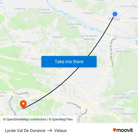 Lycée Val De Durance to Velaux map