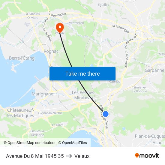 Avenue Du 8 Mai 1945 35 to Velaux map