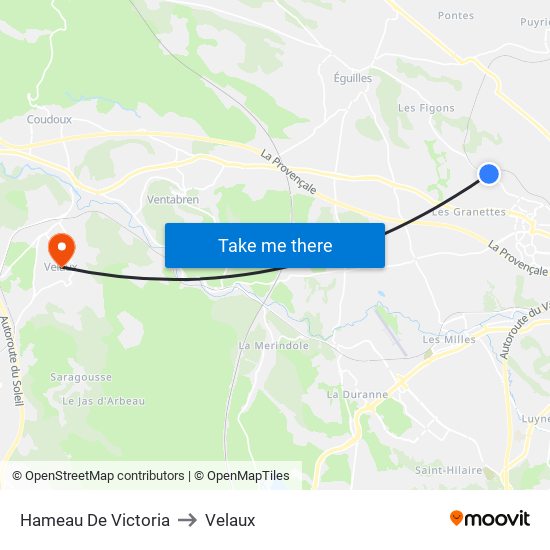 Hameau De Victoria to Velaux map