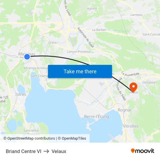 Briand Centre VI to Velaux map