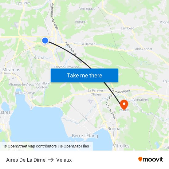 Aires De La Dîme to Velaux map