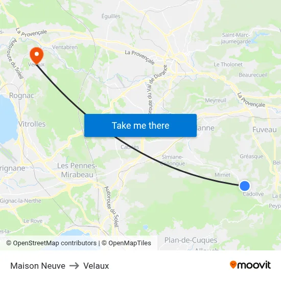 Maison Neuve to Velaux map