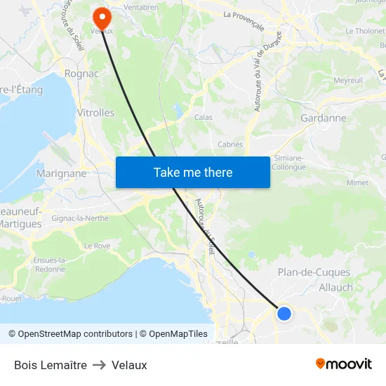 Bois Lemaître to Velaux map