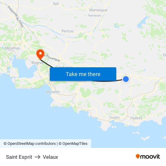 Saint Esprit to Velaux map