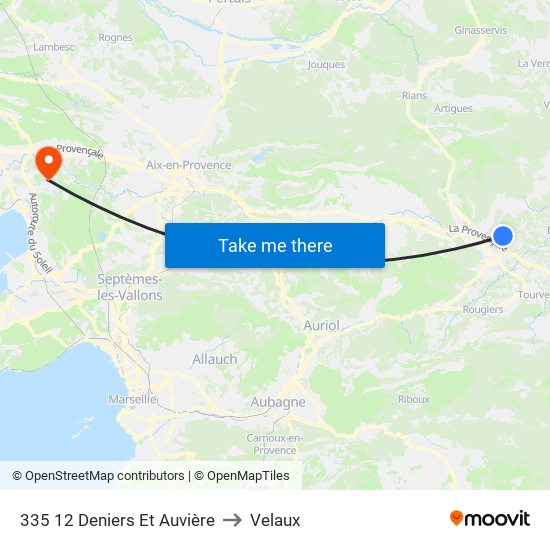 335 12 Deniers Et Auvière to Velaux map