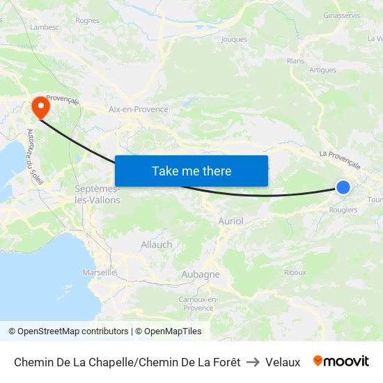 Chemin De La Chapelle/Chemin De La Forêt to Velaux map