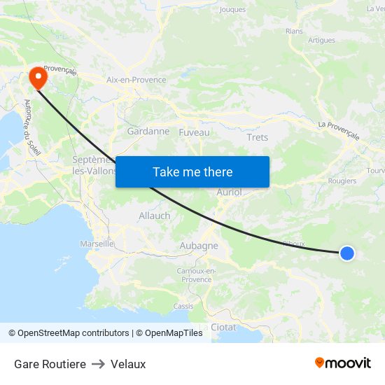 Gare Routiere to Velaux map