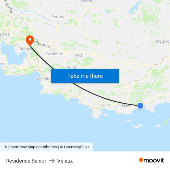 Residence Senior to Velaux map