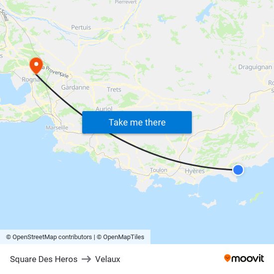 Square Des Heros to Velaux map