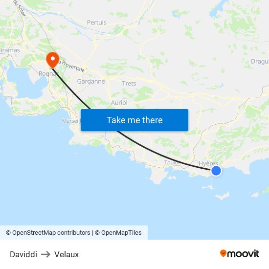 Daviddi to Velaux map