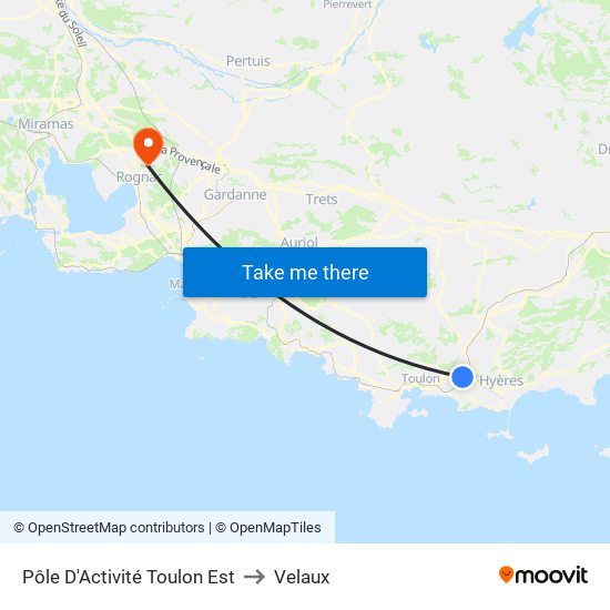 Pôle D'Activité Toulon Est to Velaux map