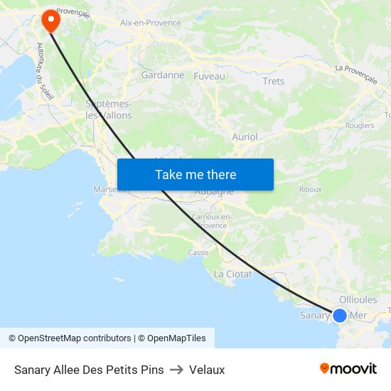 Sanary Allee Des Petits Pins to Velaux map