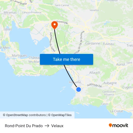 Rond-Point Du Prado to Velaux map