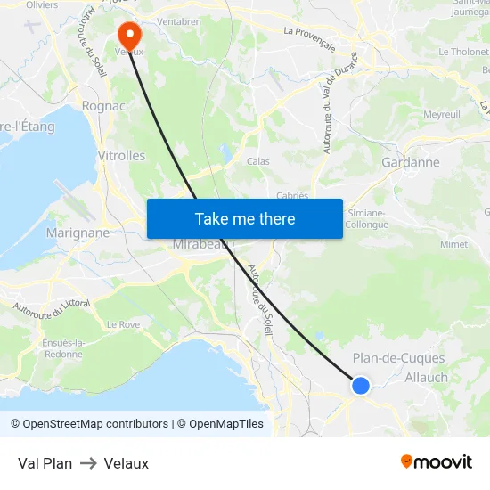 Val Plan to Velaux map