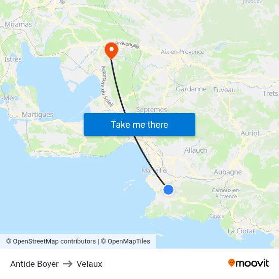 Antide Boyer to Velaux map