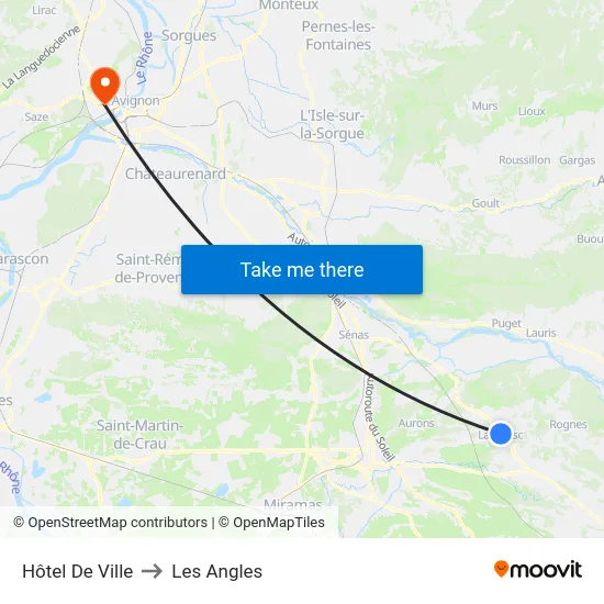 Hôtel De Ville to Les Angles map