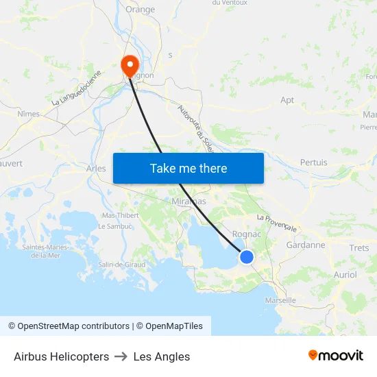 Airbus Helicopters to Les Angles map
