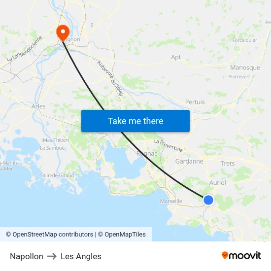 Napollon to Les Angles map