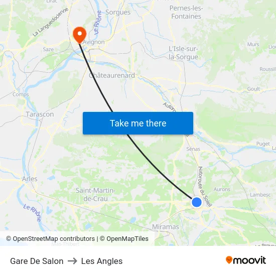 Gare De Salon to Les Angles map