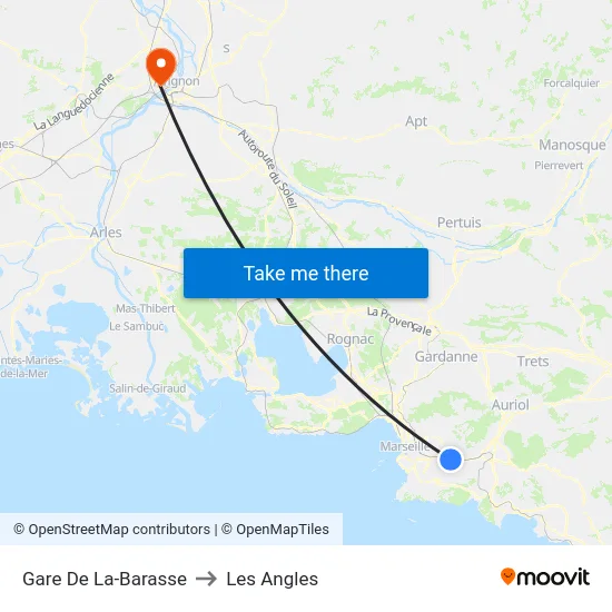 Gare De La-Barasse to Les Angles map