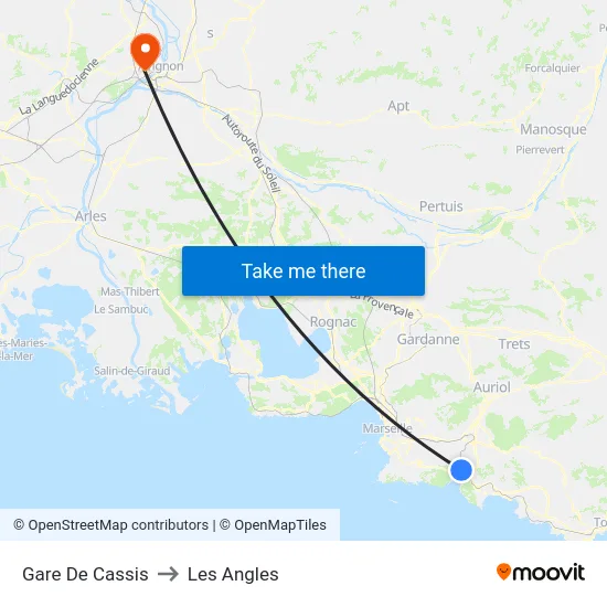 Gare De Cassis to Les Angles map
