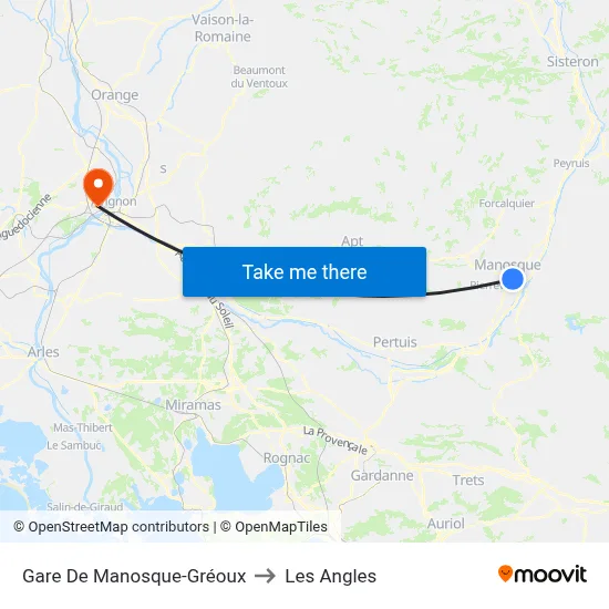 Gare De Manosque-Gréoux to Les Angles map