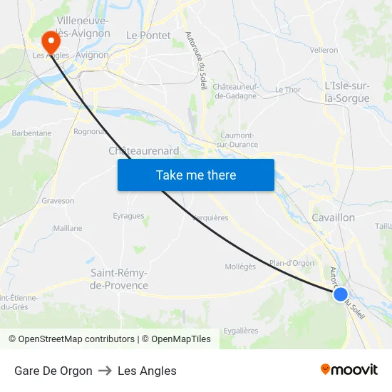 Gare De Orgon to Les Angles map