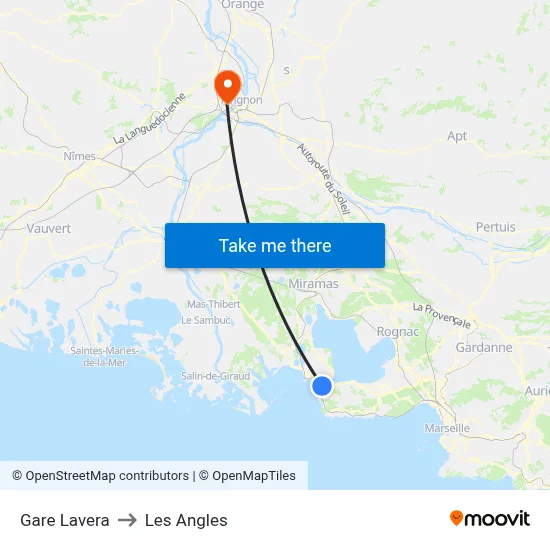 Gare Lavera to Les Angles map