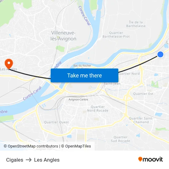 Cigales to Les Angles map