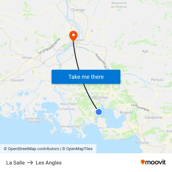 La Salle to Les Angles map