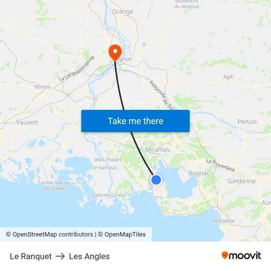 Le Ranquet to Les Angles map
