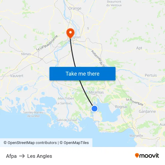 Afpa to Les Angles map