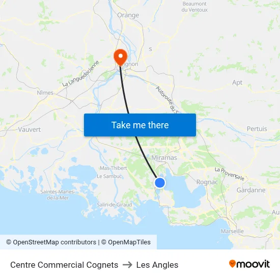 Centre Commercial Cognets to Les Angles map