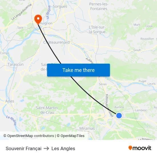 Souvenir Françai to Les Angles map