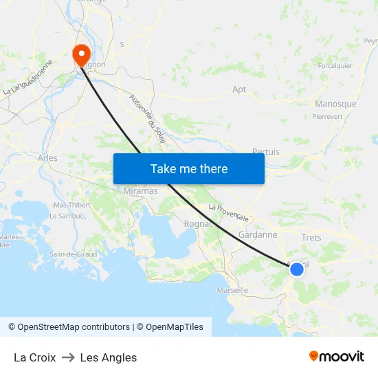 La Croix to Les Angles map