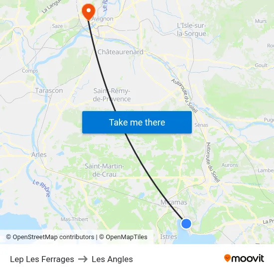 Lep Les Ferrages to Les Angles map