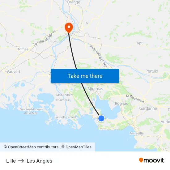 L Ile to Les Angles map