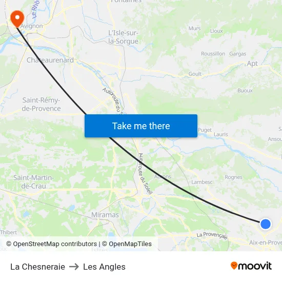 La Chesneraie to Les Angles map