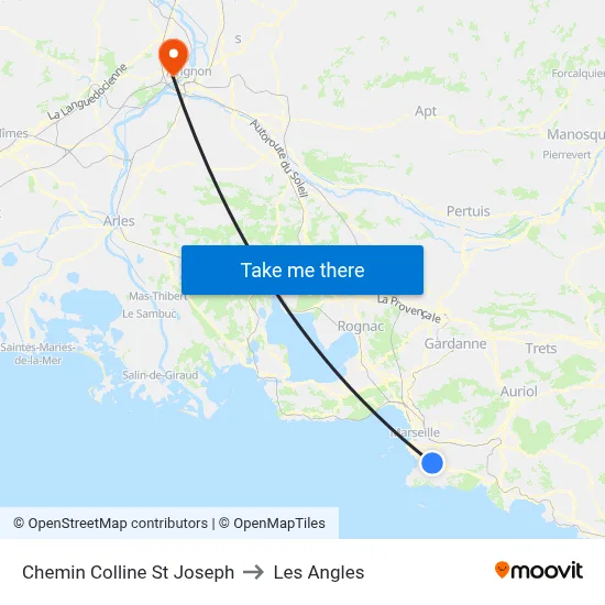 Chemin Colline St Joseph to Les Angles map
