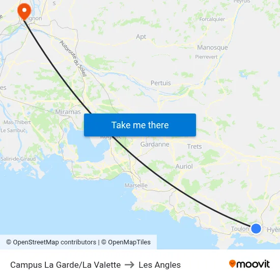 Campus La Garde/La Valette to Les Angles map