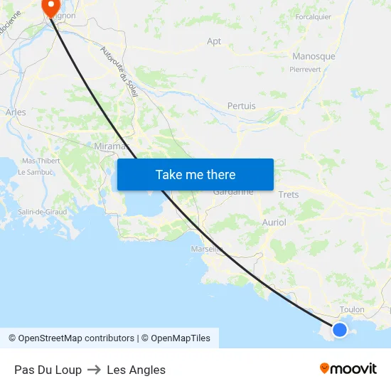 Pas Du Loup to Les Angles map