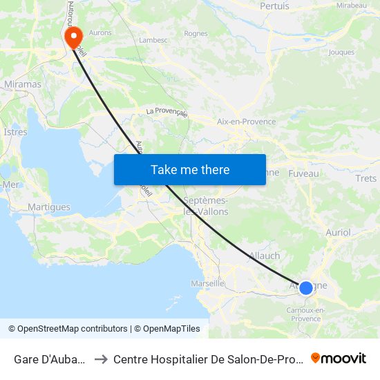 Gare D'Aubagne to Centre Hospitalier De Salon-De-Provence map