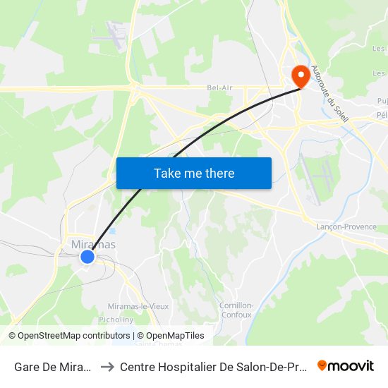 Gare De Miramas to Centre Hospitalier De Salon-De-Provence map