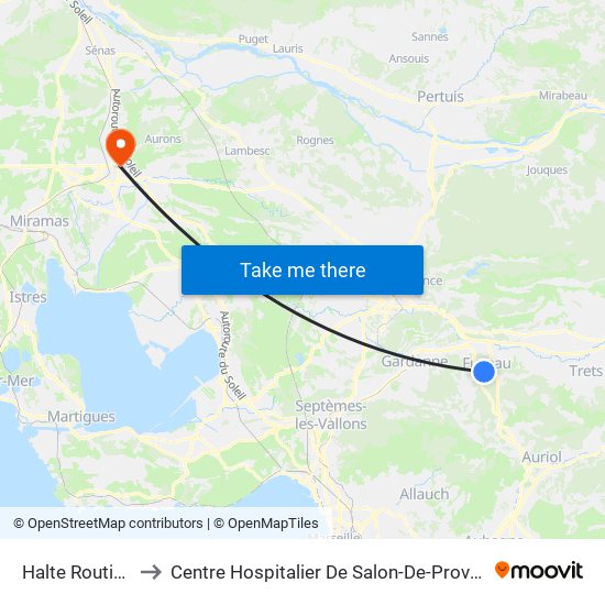 Halte Routière to Centre Hospitalier De Salon-De-Provence map