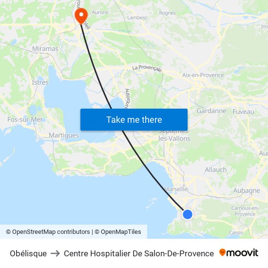 Obélisque to Centre Hospitalier De Salon-De-Provence map