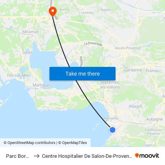 Parc Borély to Centre Hospitalier De Salon-De-Provence map