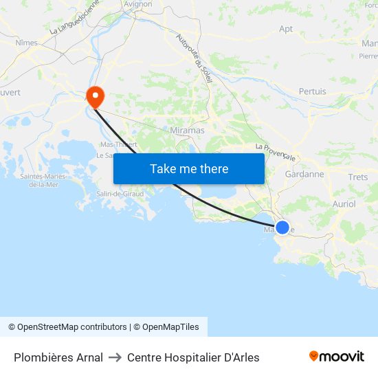 Plombières Arnal to Centre Hospitalier D'Arles map